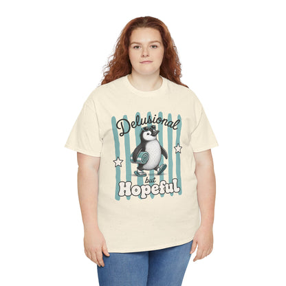 Delusional But Hopeful Retro Penguin Graphic Tee