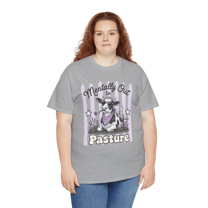 Mentally Out to Pasture Retro Cow Graphic Tee