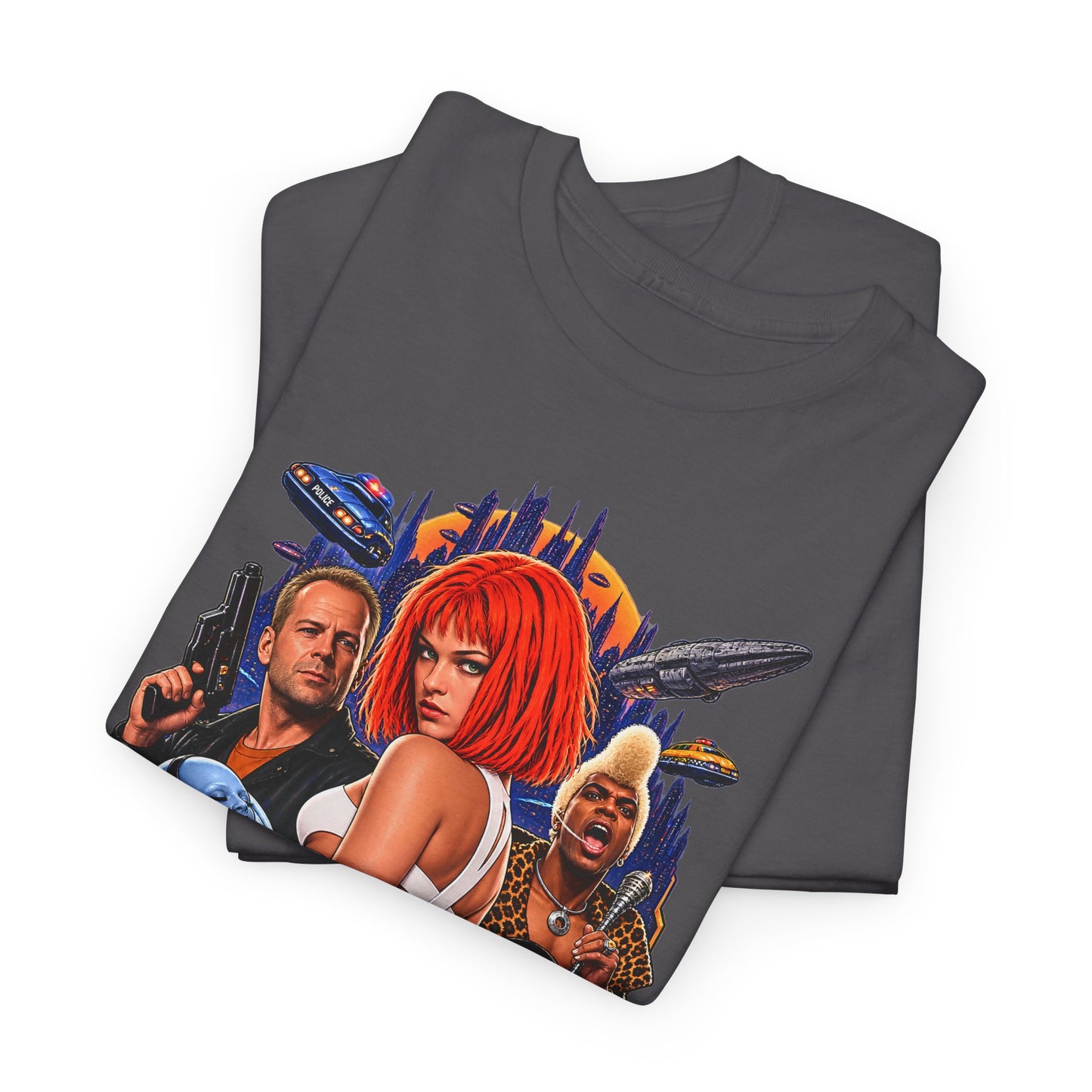 Retro Sci-Fi Character Collage Graphic Tee