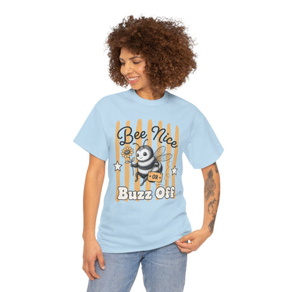 Bee Nice or Buzz Off Retro Bee Graphic Tee