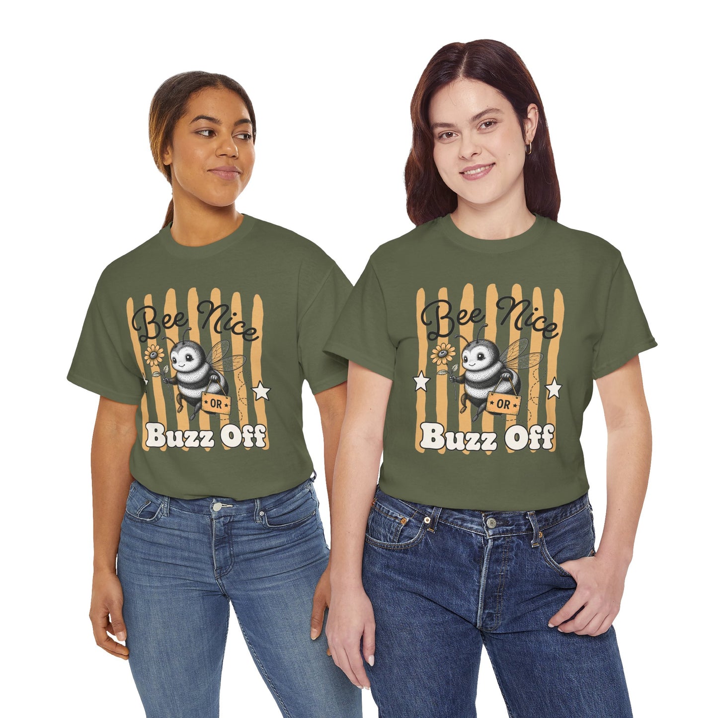 Bee Nice or Buzz Off Retro Bee Graphic Tee