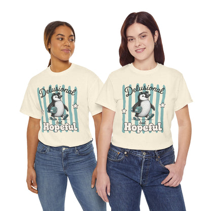 Delusional But Hopeful Retro Penguin Graphic Tee