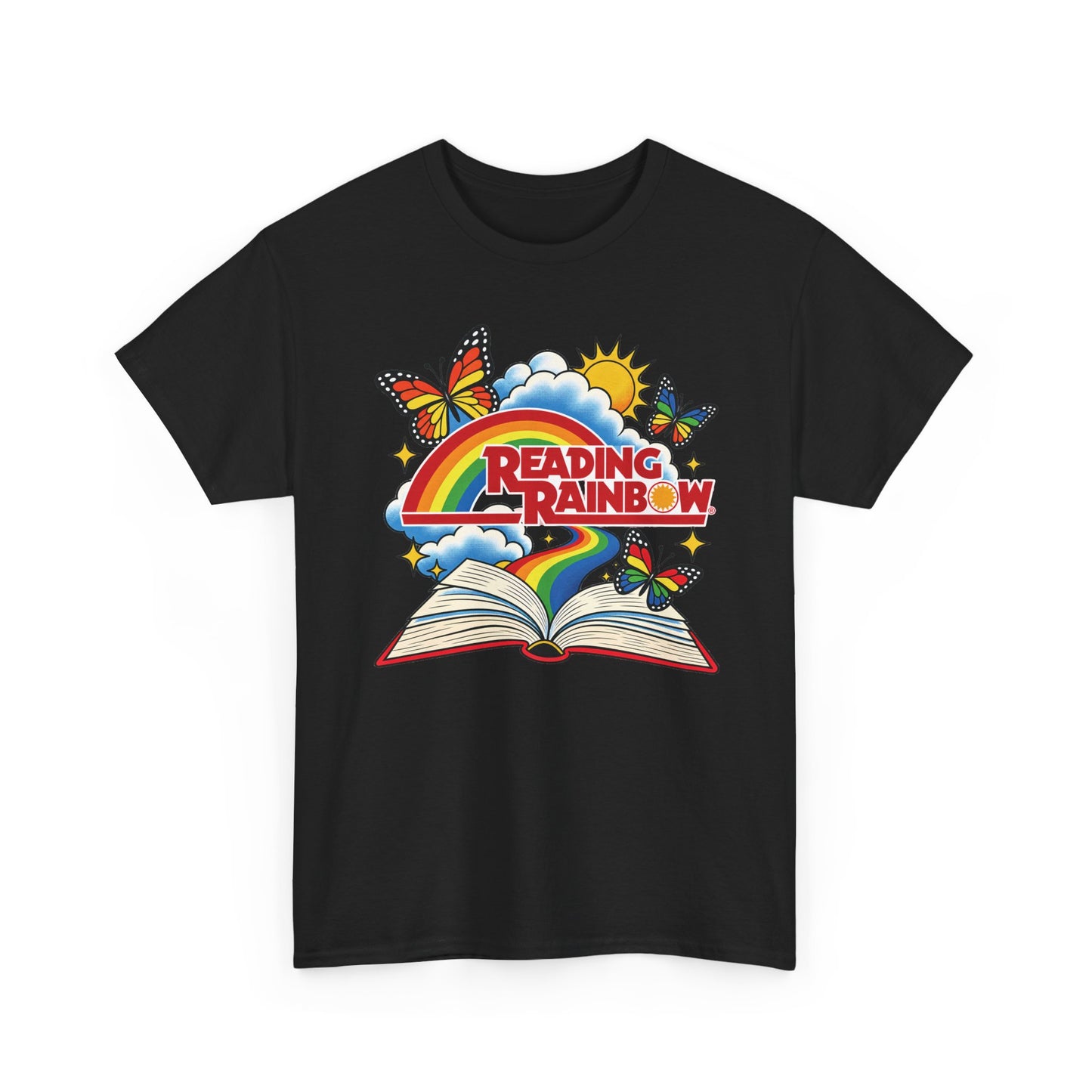 Rainbow & Butterflies Retro Book Graphic Tee