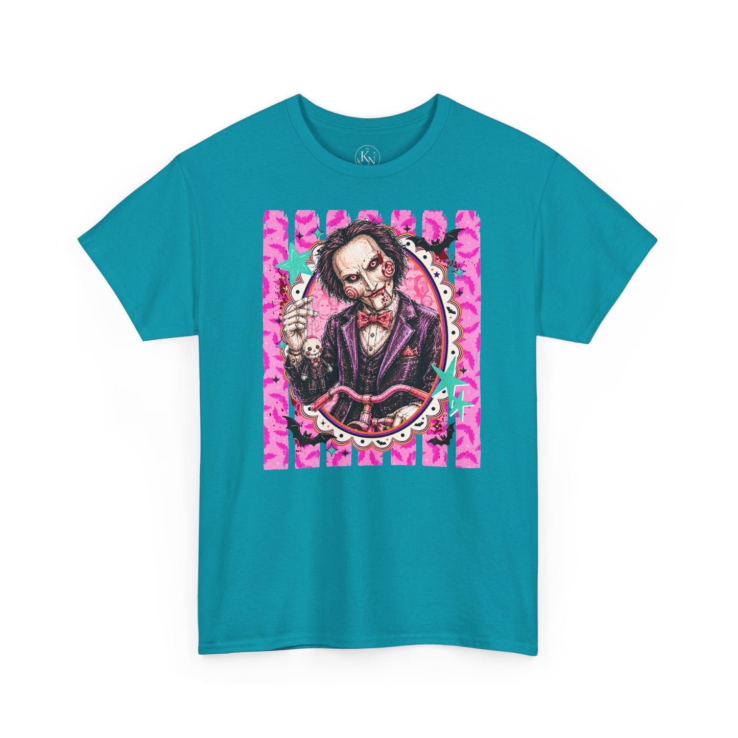 Saw Portrait Tee — Colorful Spooky Horror Shirt
