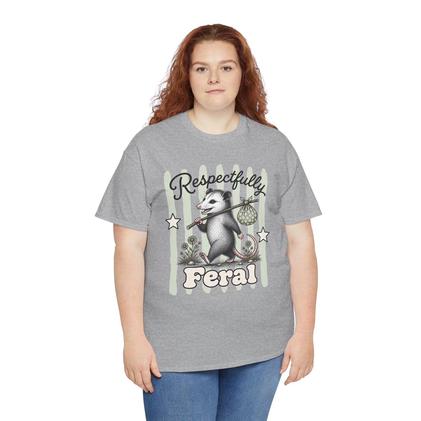 Respectfully Feral Retro Possum Graphic Tee
