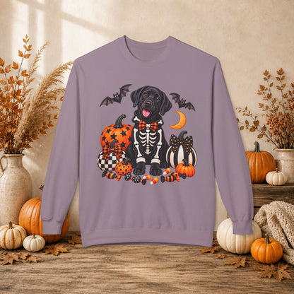 Black Lab Skeleton Halloween Sweatshirt