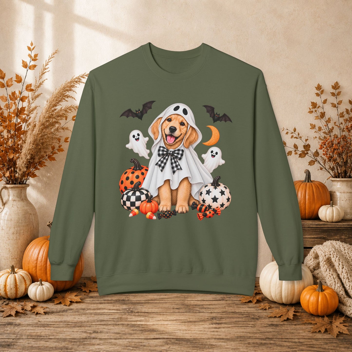Golden Retriever Ghost Costume Sweatshirt