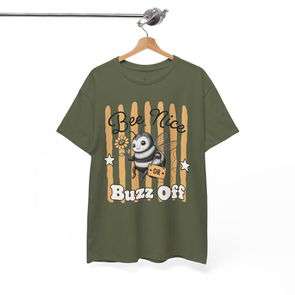 Bee Nice or Buzz Off Retro Bee Graphic Tee