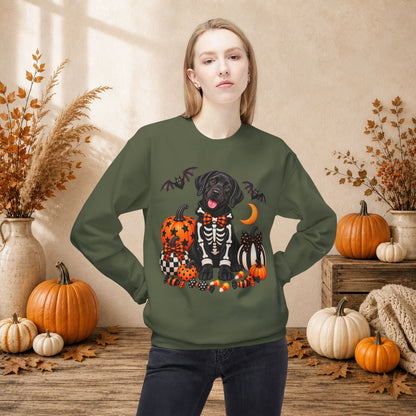 Black Lab Skeleton Halloween Sweatshirt