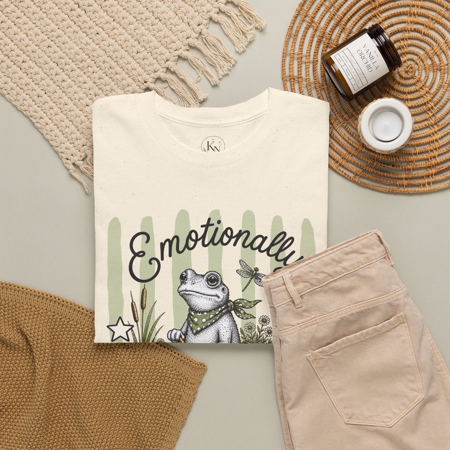 Emotionally Amphibious Retro Frog Graphic Tee