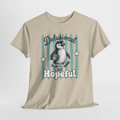Delusional But Hopeful Retro Penguin Graphic Tee