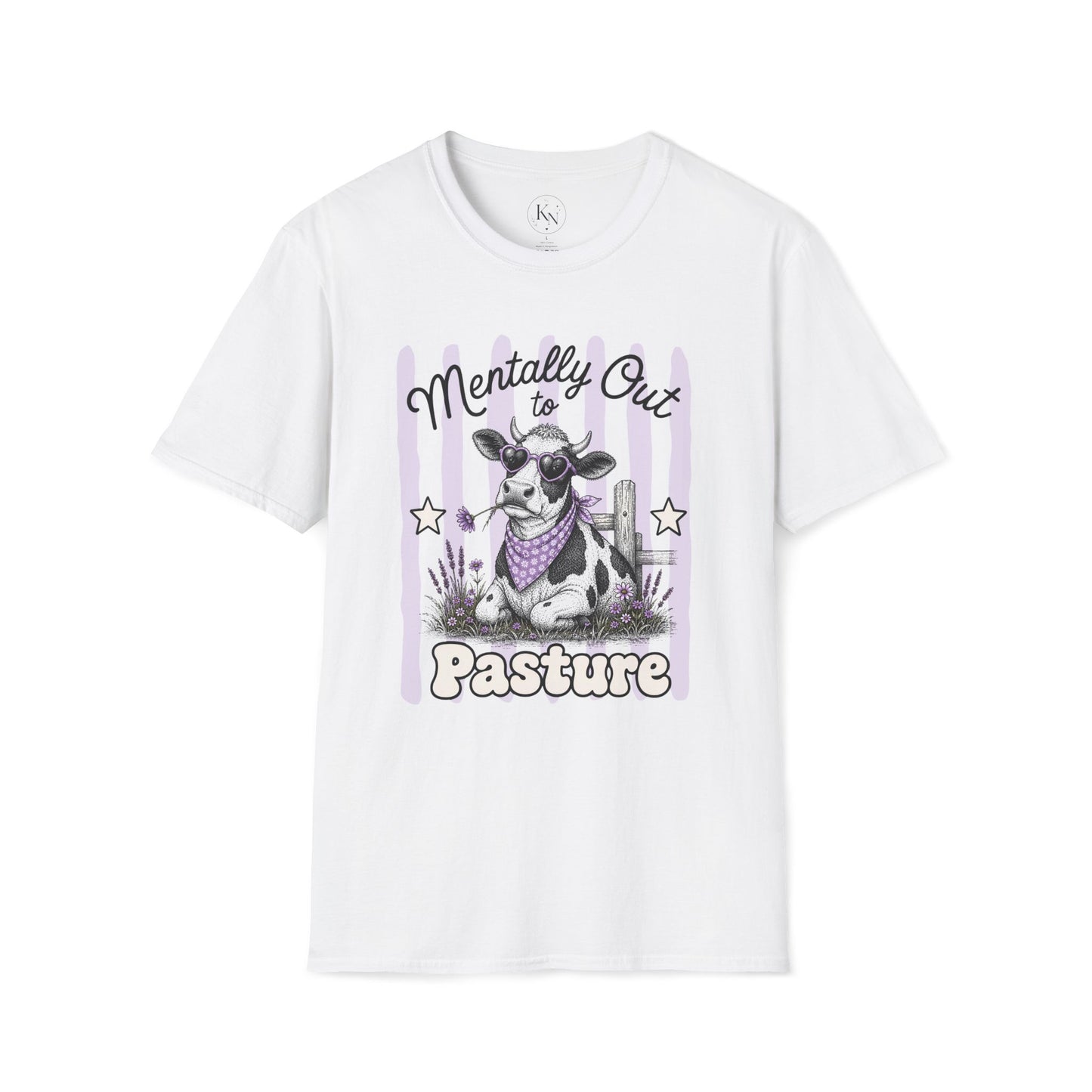 'Mentally Out to Pasture' Cow Graphic Tee