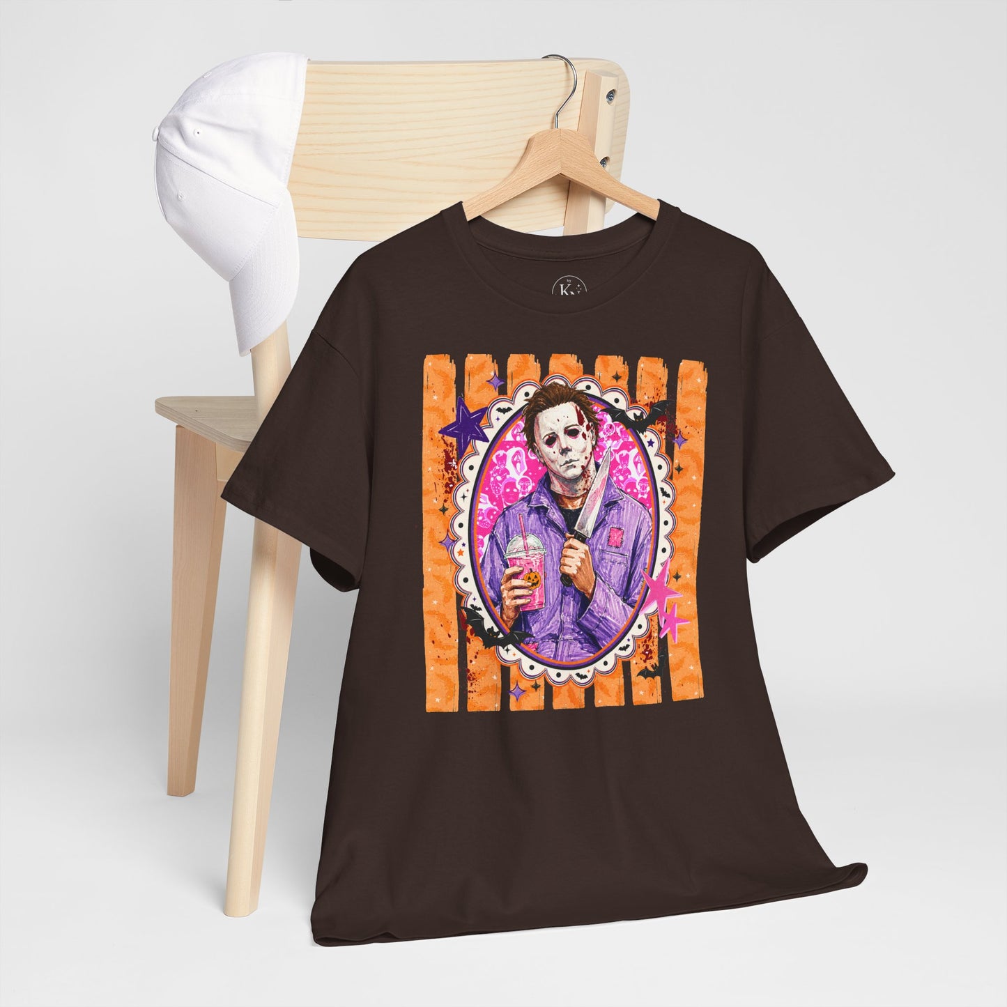 Halloween Michael Myers Portrait Tee — Colorful Spooky Horror Shirt