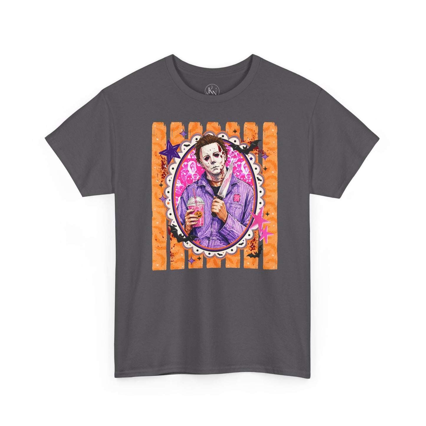 Halloween Michael Myers Portrait Tee — Colorful Spooky Horror Shirt
