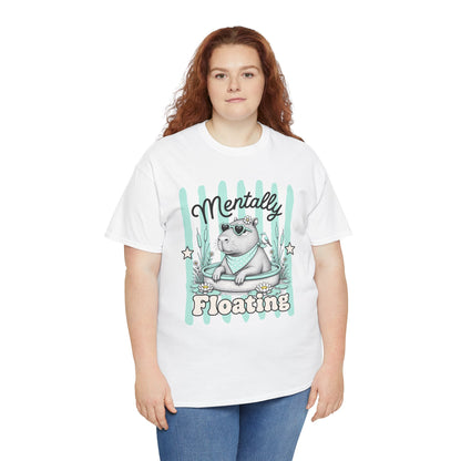 Mentally Floating Retro Capybara Graphic Tee