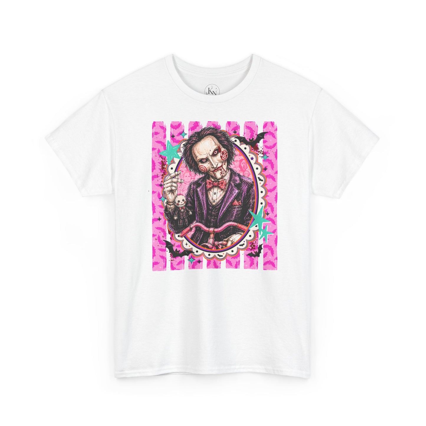 Saw Portrait Tee — Colorful Spooky Horror Shirt