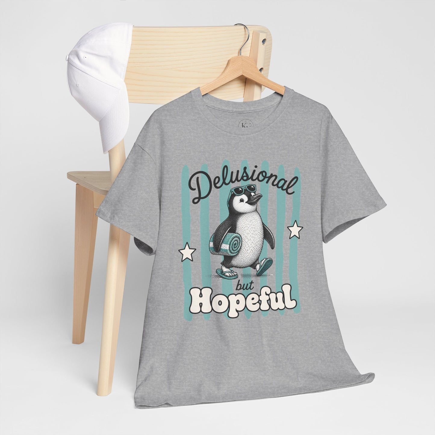 Delusional But Hopeful Retro Penguin Graphic Tee