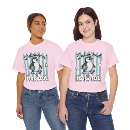 Delusional But Hopeful Retro Penguin Graphic Tee