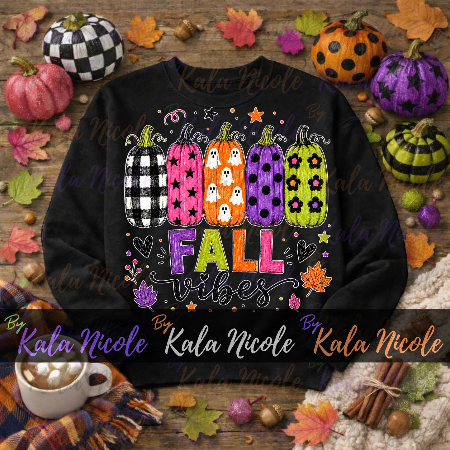 Fall Vibes PNG Bundle | Trendy Fall PNG | Cute Pumpkin Clipart (Digital Download)
