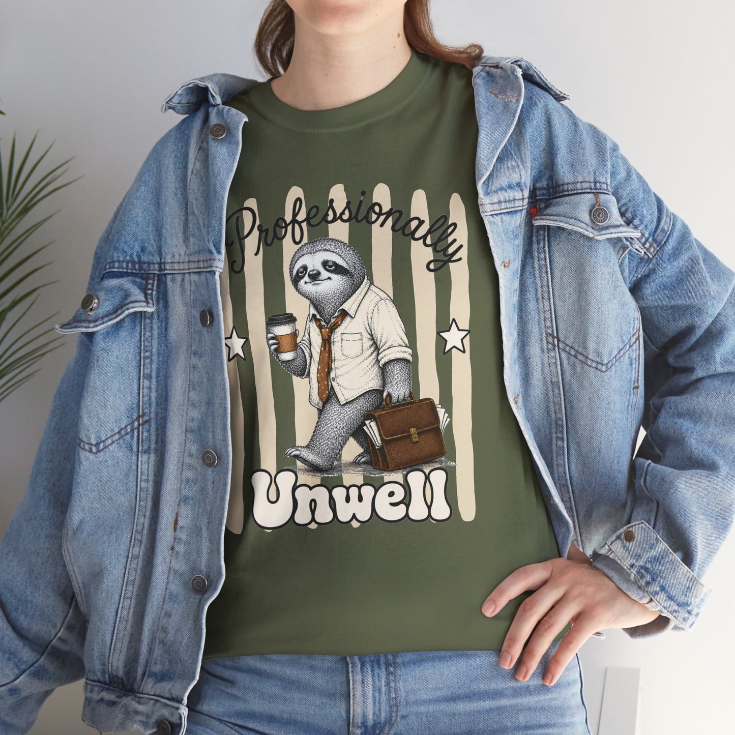Professionally Unwell Retro Sloth Graphic Tee