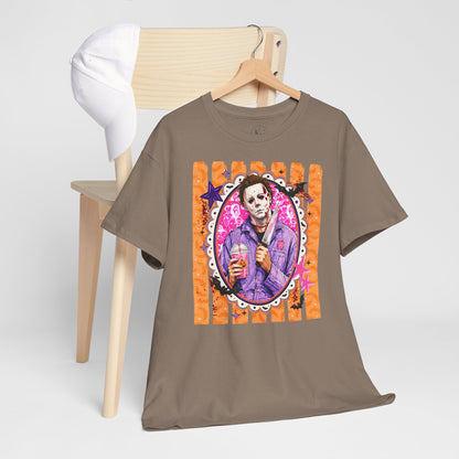 Halloween Michael Myers Portrait Tee — Colorful Spooky Horror Shirt