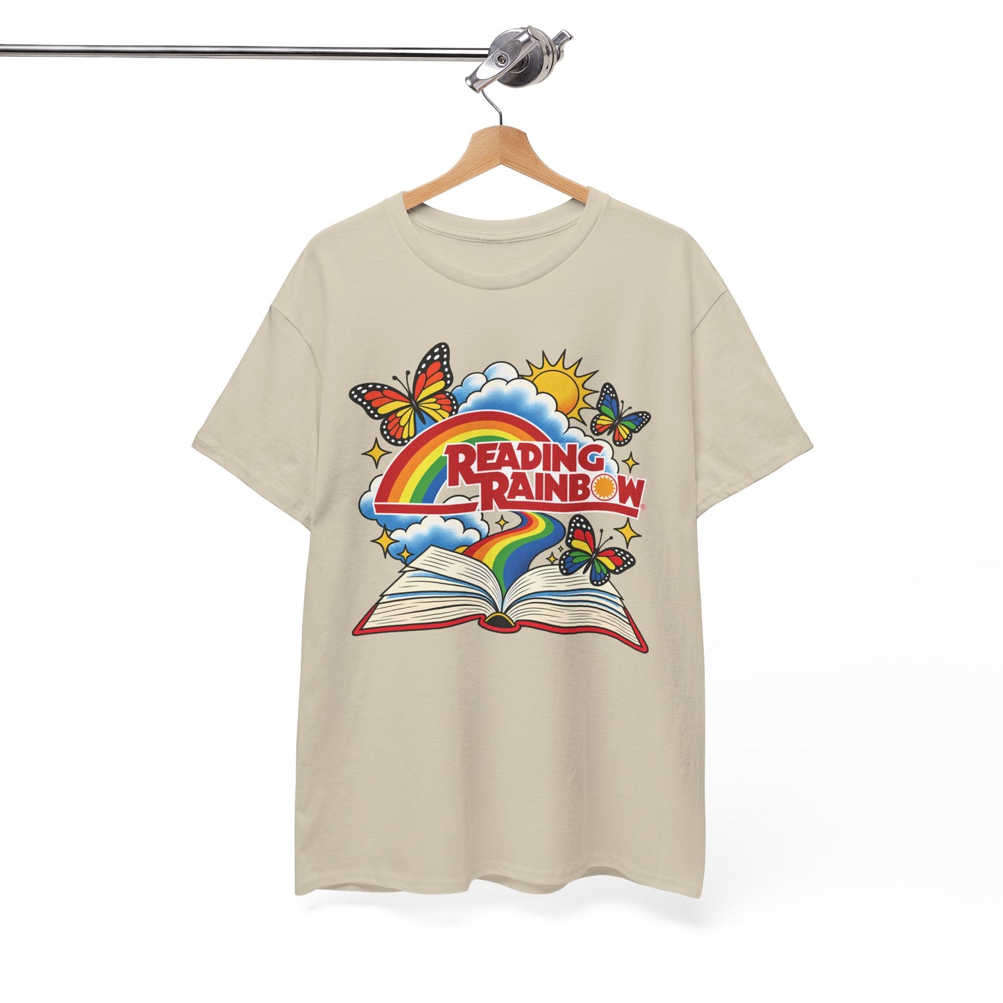 Rainbow & Butterflies Retro Book Graphic Tee