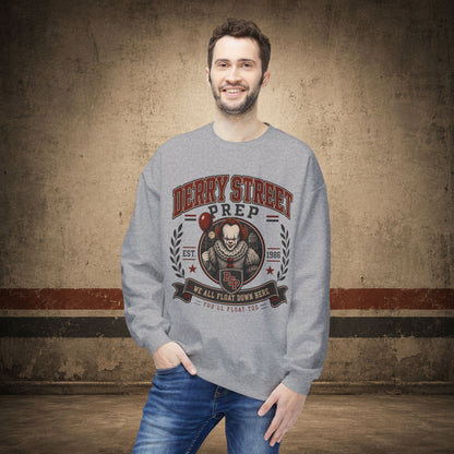 Derry Street Prep Crewneck Sweatshirt – Retro Horror School Logo