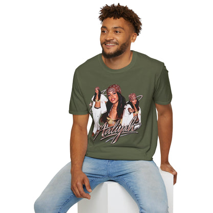Aaliyah Tribute T-Shirt — Vintage 90s R&B Bandana Graphic Tee