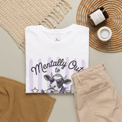 Mentally Out to Pasture Retro Cow Graphic Tee