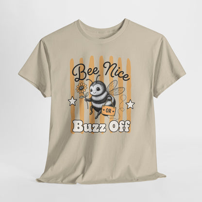 Bee Nice or Buzz Off Retro Bee Graphic Tee
