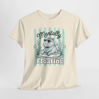 Mentally Floating Retro Capybara Graphic Tee