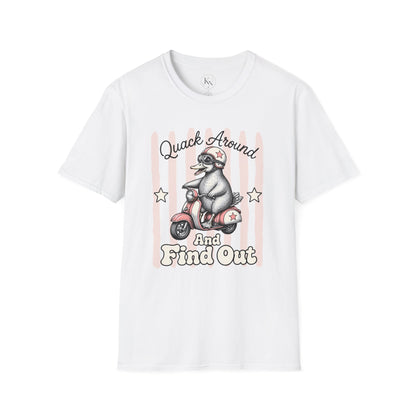 Quack Around & Find Out Graphic Tee | Cute Duck Dry Humor Shirt