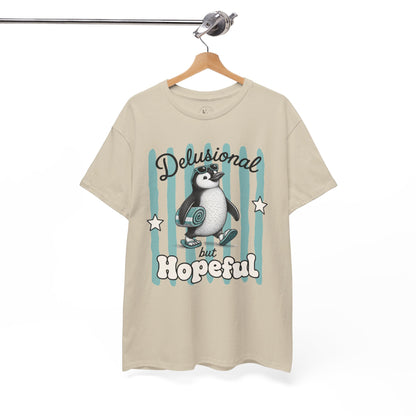 Delusional But Hopeful Retro Penguin Graphic Tee