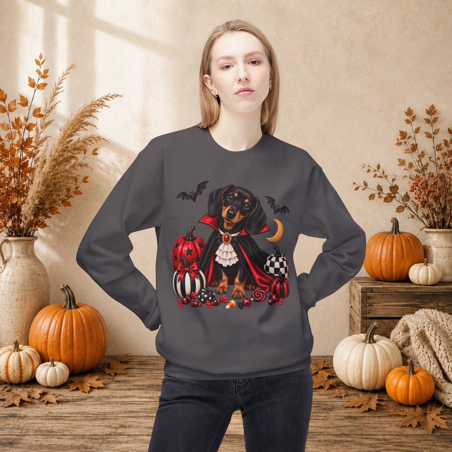 Dachshund Vampire Halloween Sweatshirt