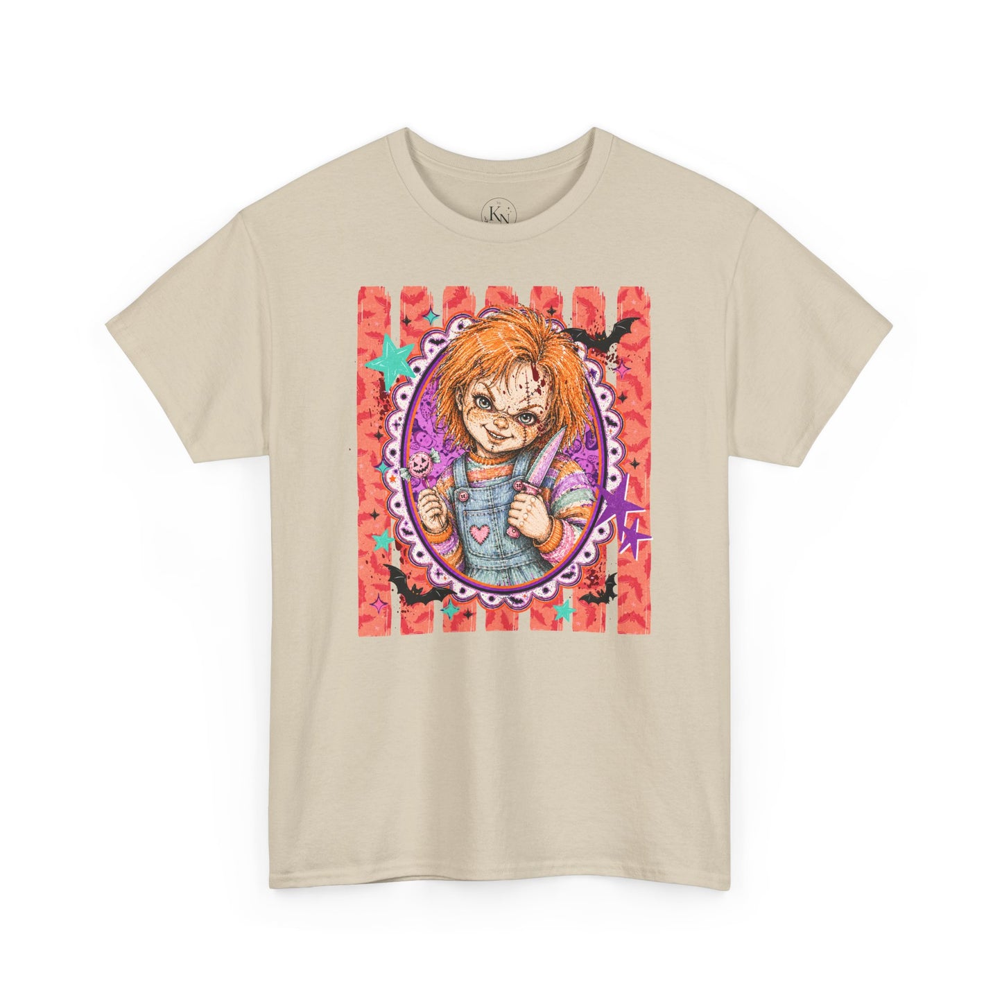 Chucky Portrait Tee — Colorful Spooky Horror Shirt