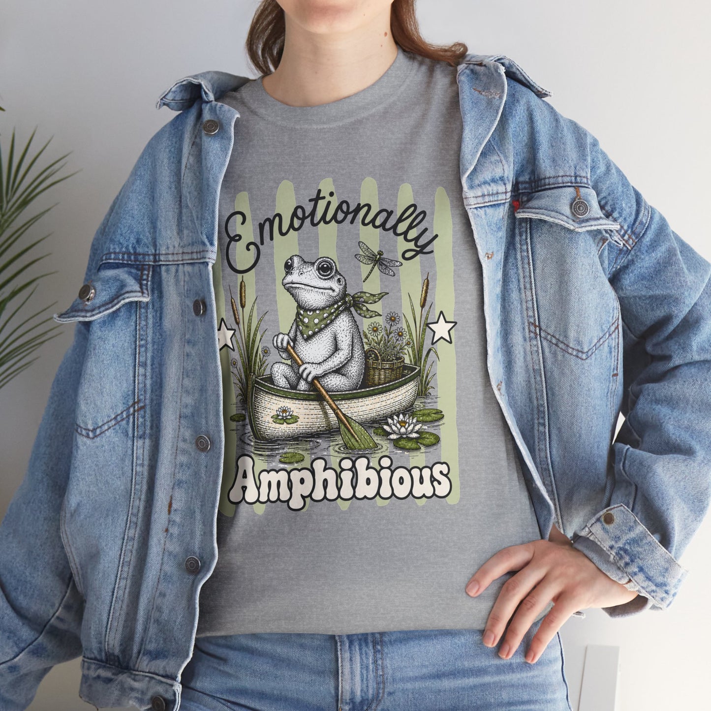 Emotionally Amphibious Retro Frog Graphic Tee