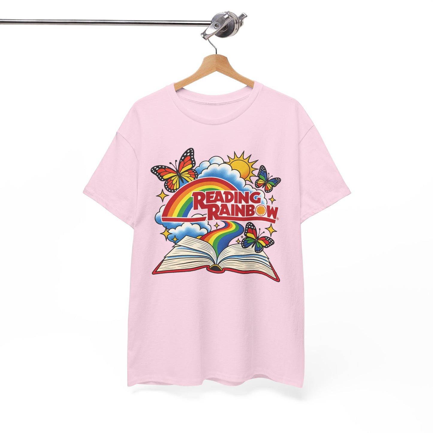 Rainbow & Butterflies Retro Book Graphic Tee