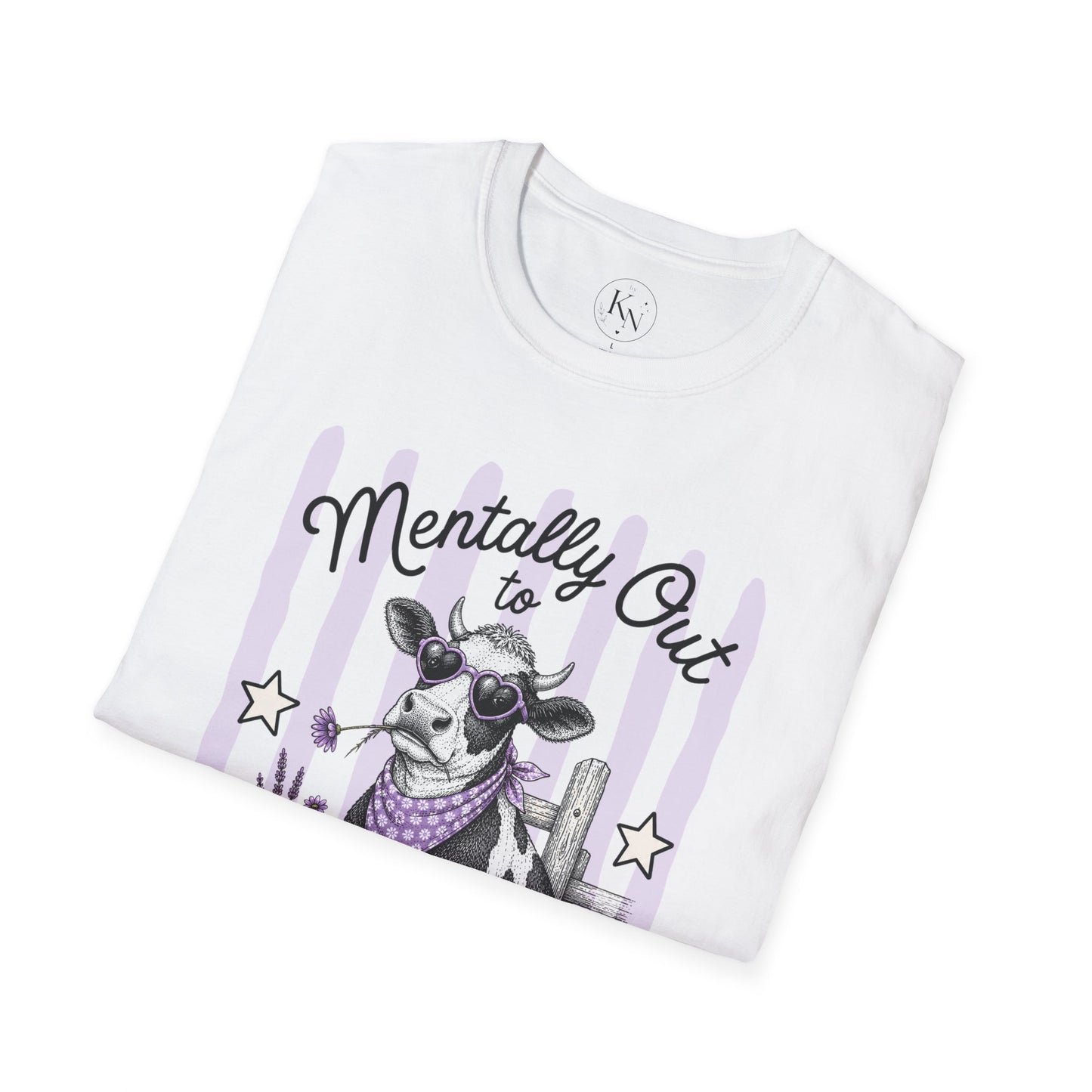 'Mentally Out to Pasture' Cow Graphic Tee