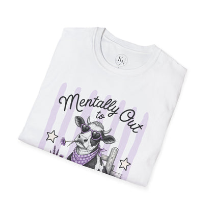 'Mentally Out to Pasture' Cow Graphic Tee