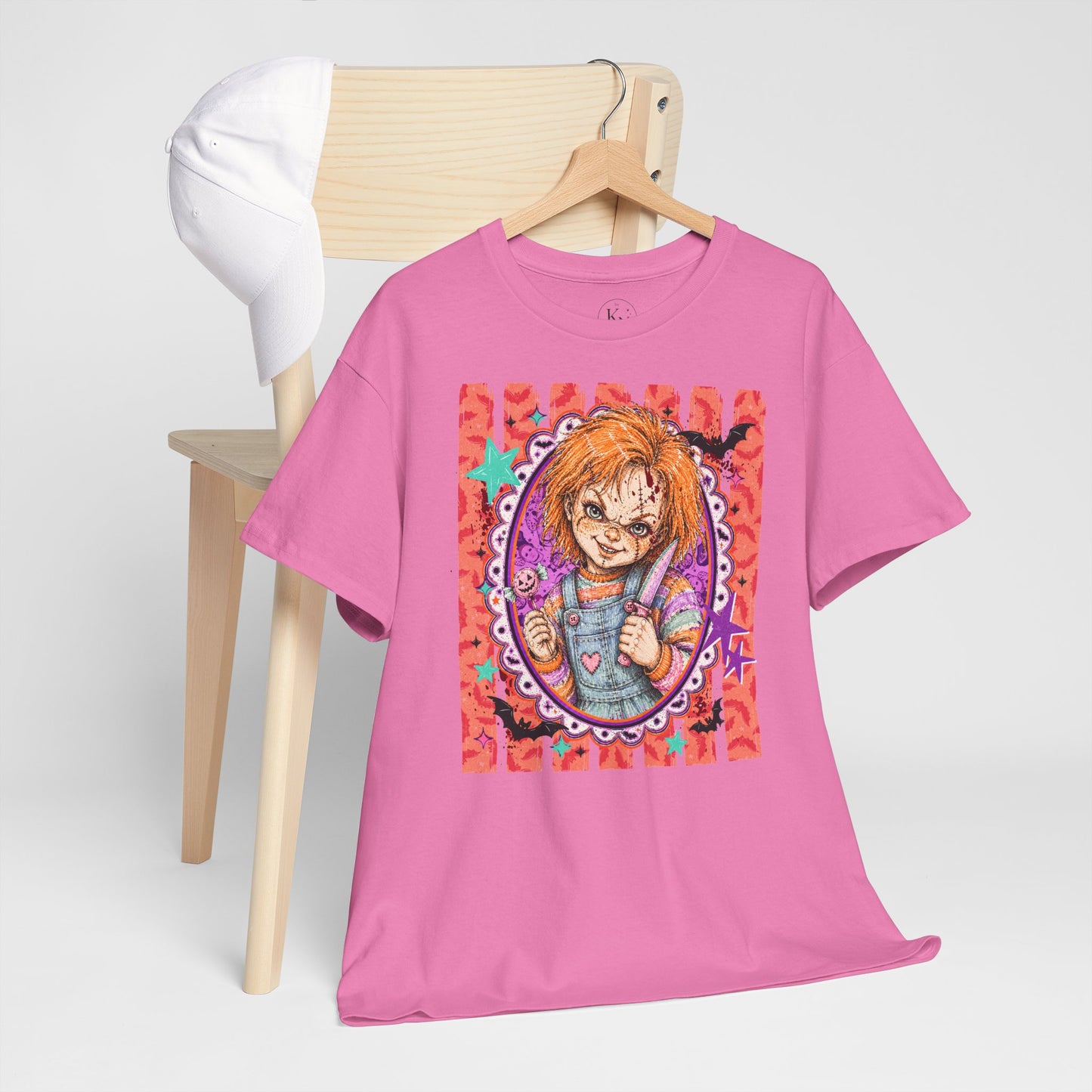 Chucky Portrait Tee — Colorful Spooky Horror Shirt