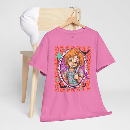 Chucky Portrait Tee — Colorful Spooky Horror Shirt