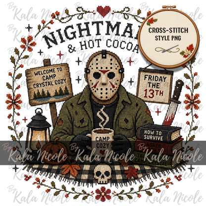 Horror Movie Cross-Stitch PNG | Jason Nightmare