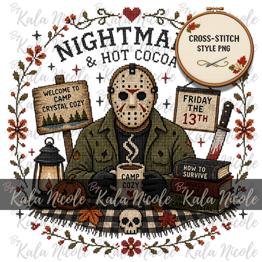 Horror Movie Cross-Stitch PNG | Jason Nightmare