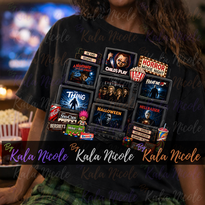 Horror Movie Night 80s PNG | Trendy Halloween PNG | Horror Movie Clipart (Digital Download)