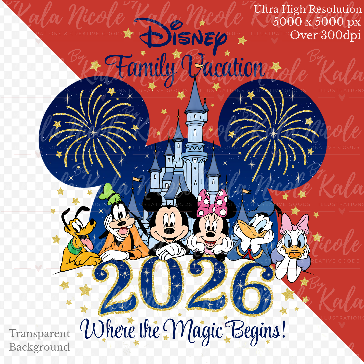 2026 Disney Family Vacation PNG | Mickey Mouse & Friends v2