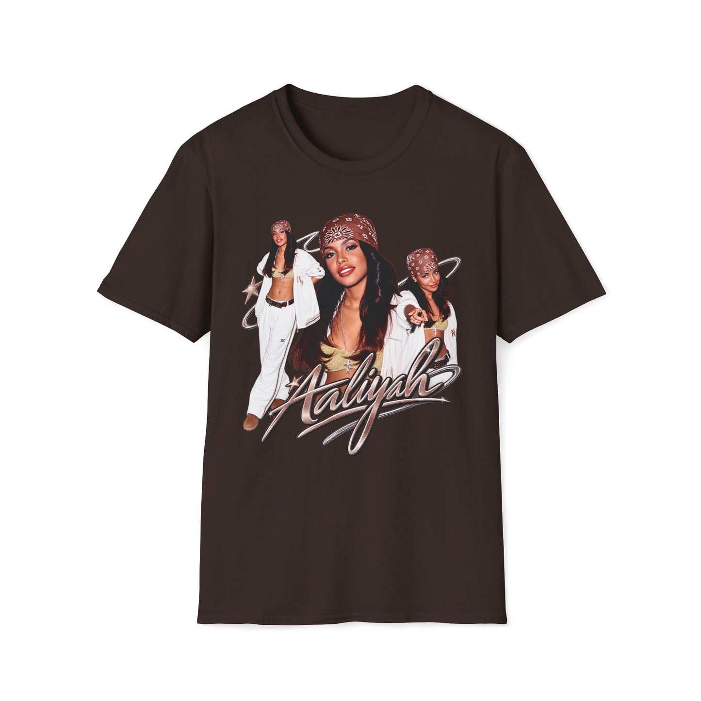 Aaliyah Tribute T-Shirt — Vintage 90s R&B Bandana Graphic Tee