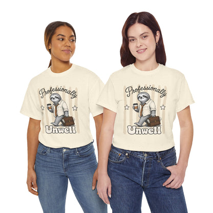 Professionally Unwell Retro Sloth Graphic Tee
