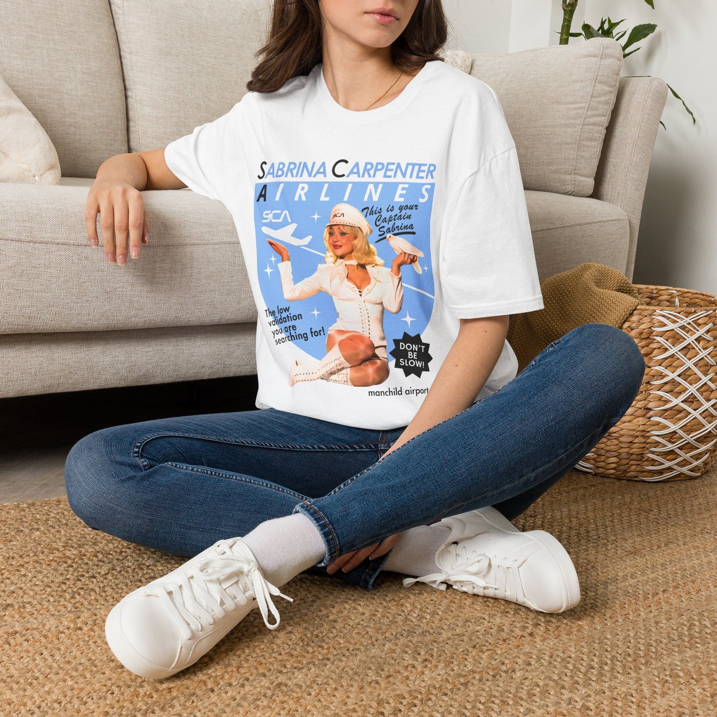 Sabrina Carpenter Airlines T-Shirt — Retro Flight Attendant Graphic Tee