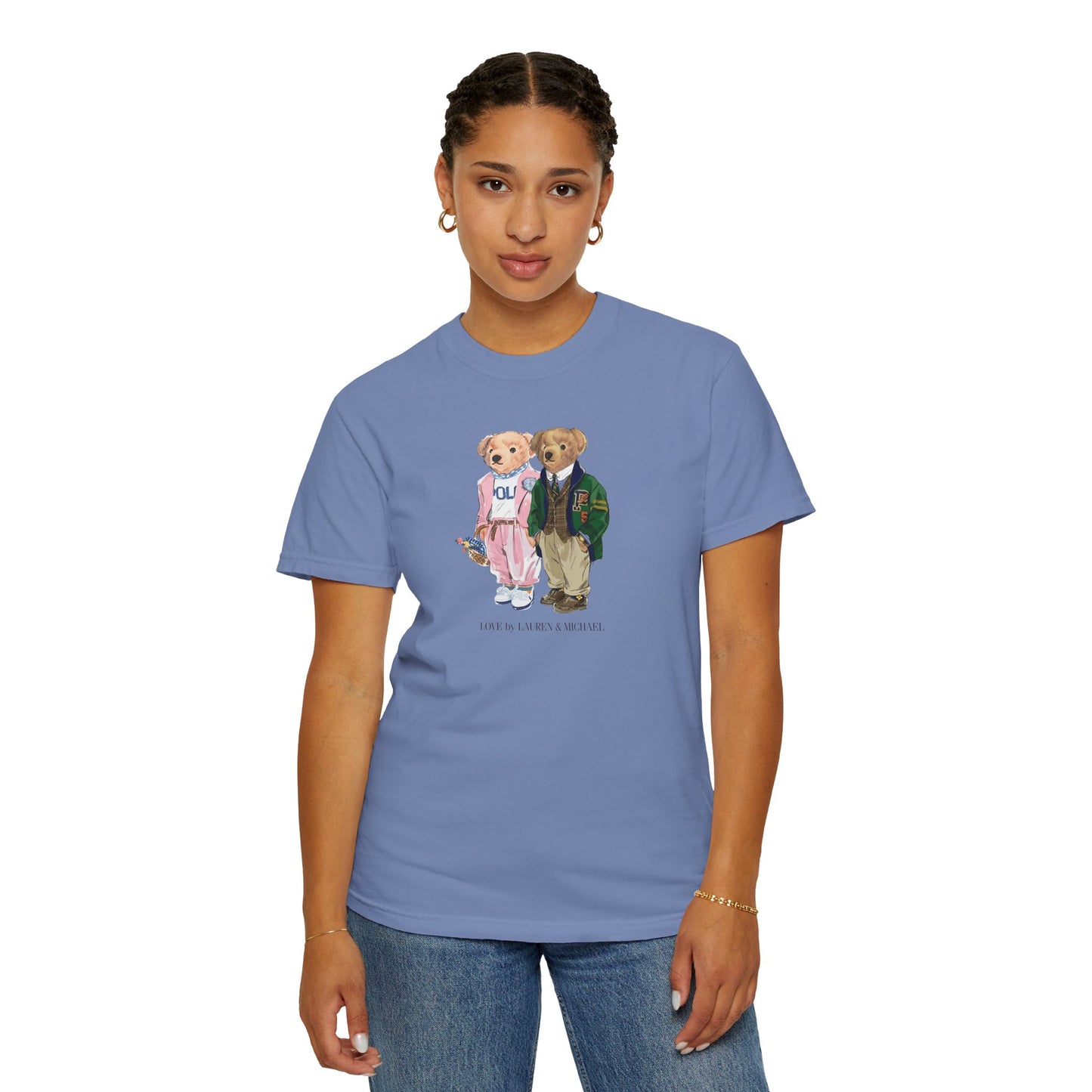 Personalized Couples T-Shirt — Custom Teddy Bear Graphic Tee | Gift for Him & Her