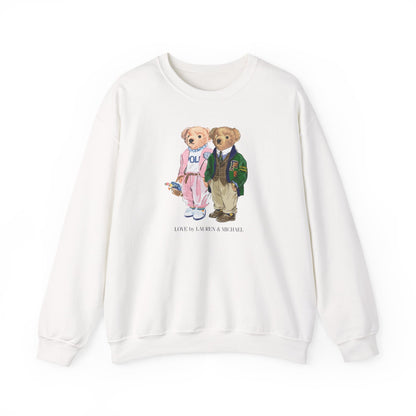 Personalized Couples Crewneck Sweatshirt — Custom Bear Illustration | Gift for Him & Her